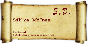 Séra Dénes névjegykártya