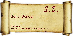 Séra Dénes névjegykártya